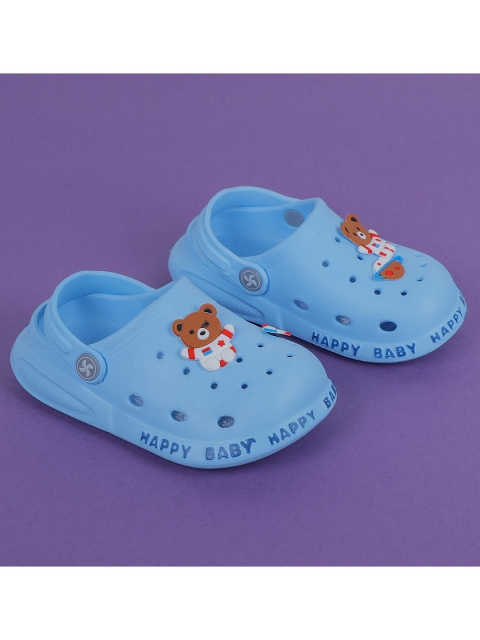 

FEETWELL SHOES Kids Blue Embellished Croslite Clogs