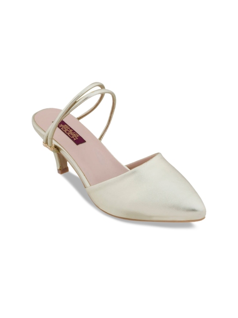 

SHUZ TOUCH Gold-Toned Kitten Pumps