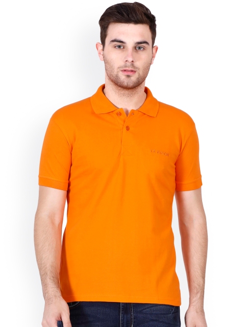 

Le Bison Men Orange Solid Polo T-shirt