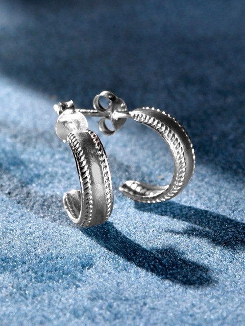 

Accessorize Women 925 Pure Sterling Silver Wide Hoops Earring