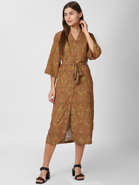 

Van Heusen Woman Brown Ethnic Motifs Shirt Midi Dress
