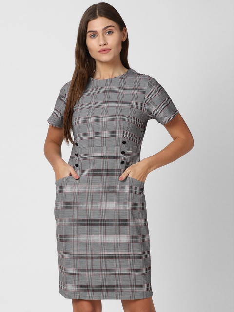 

Van Heusen Woman Grey Checked Sheath Dress