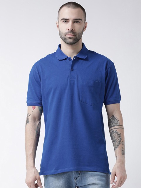 

GRIFFEL Men Blue Polo Collar T-shirt
