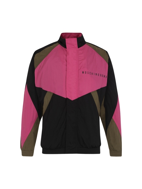 

MOSCHINO COUTURE Men Pink & Black Colourblocked Sweatshirt
