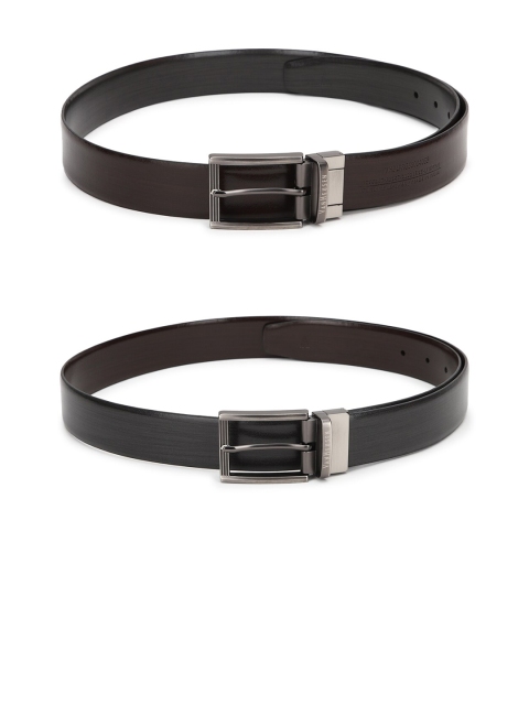 

Van Heusen Men Brown & Black Set Of 2 Leather Formal Belt