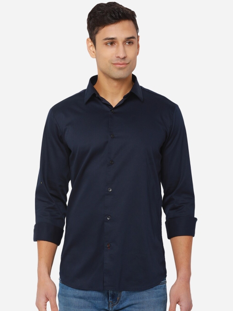 

JADE BLUE Men Navy Blue Slim Fit Cotton Casual Shirt