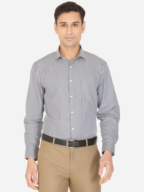 

JADE BLUE Men Blue Vertical Stripes Cotton Formal Shirt