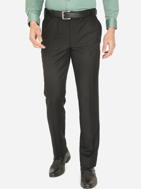 

JADE BLUE Men Black Solid Regular Fit Easy Wash Formal Trouser