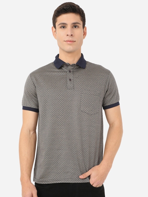 

JADE BLUE Men Blue Polo Collar Slim Fit Outdoor T-shirt