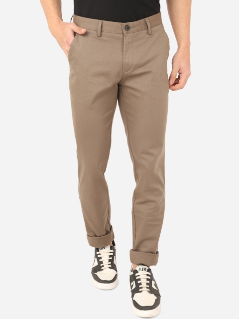 

JADE BLUE Men Grey Slim Fit Easy Wash Trousers