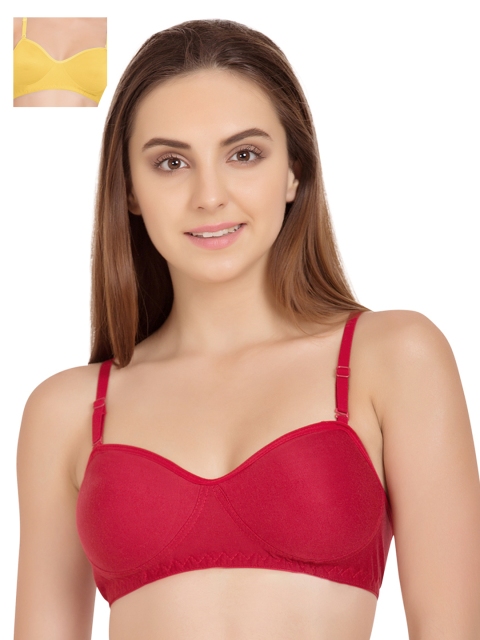 

Tweens Pack of 2 Medium-Coverage T-shirt Bras TW9101, Red