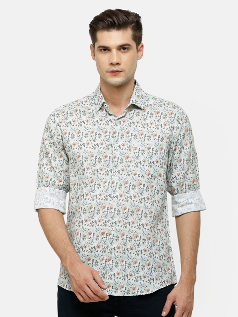 

Linen Club Men Green Regular Fit Ditsy Floral Printed Linen Casual Shirt