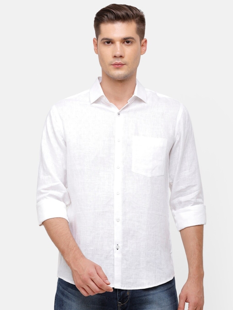 

Linen Club Men White Linen Casual Shirt