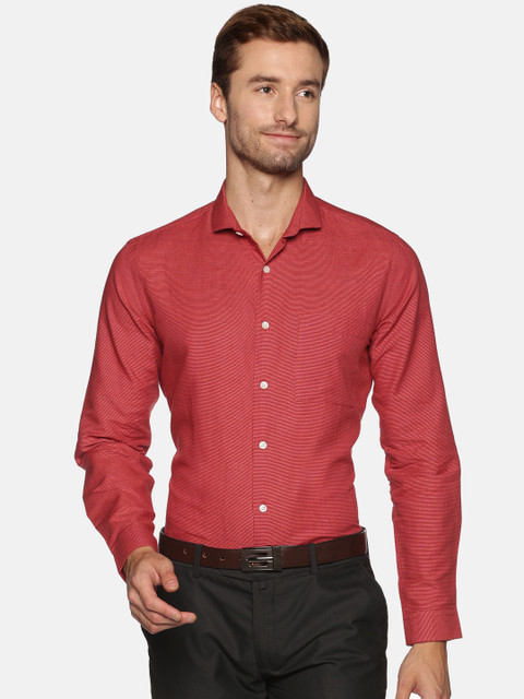 

DON VINO Men Red Relaxed Printed Cotton Formal Shirt