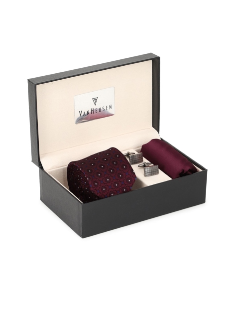 

Van Heusen Men Purple Tie Pocket Square And Cufflink Accessory Gift Set