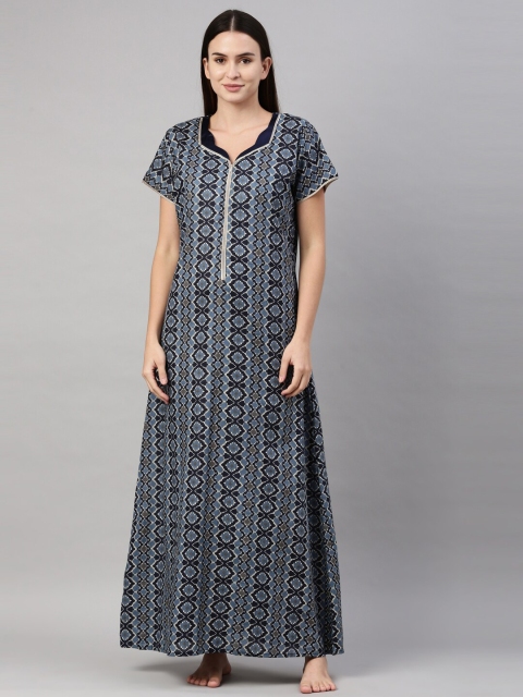 

GOLDSTROMS Blue Printed Maxi Nightdress