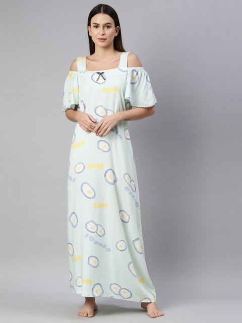 

GOLDSTROMS Sea Green Printed Maxi Nightdress