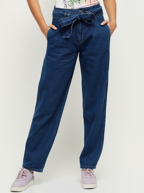 

max Women Navy Blue Regular Fit Jeans