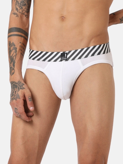 

RAD.MAD.BAD Men White Solid Briefs