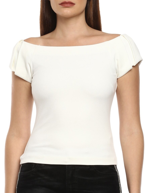 

Ted Baker Women Off White Solid Cotton Top