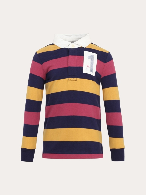 

HACKETT LONDON Boys Multicoloured Striped Polo Collar T-shirt, Multi