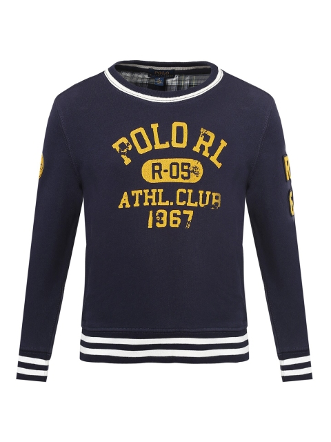 

Polo Ralph Lauren Boys Navy Blue & Mustard Yellow Typography Printed T-shirt