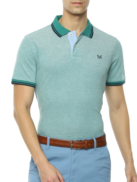 

Crew Clothing Men Green Polo Collar T-shirt