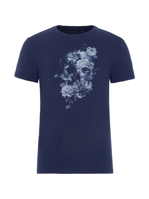

JOHN VARVATOS Men Navy Blue Graphic Printed T-shirt