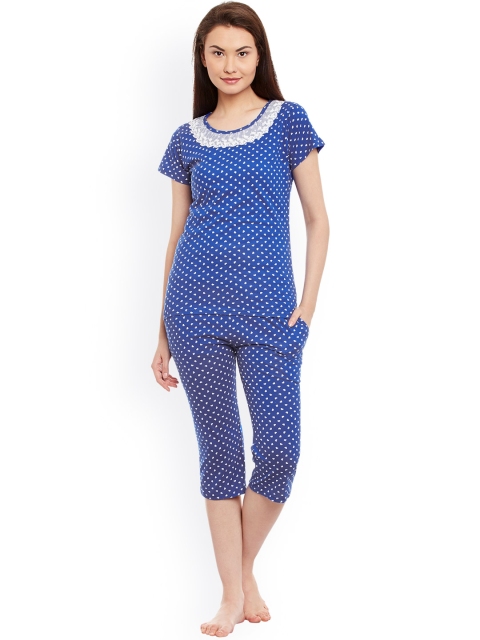 

Claura Blue Printed Nightsuit cot-34
