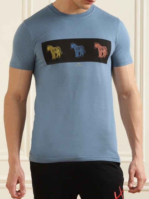 

PS By Paul Smith Men Blue Typography Printed T-shirt