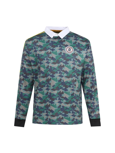 

SERGE BLANCO Men Green Floral Printed V-Neck Applique T-shirt