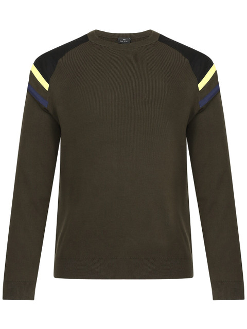 

PS By Paul Smith Men Green Solid Pure Cotton Pullover