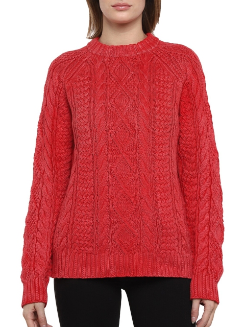 

Polo Ralph Lauren Women Red Cable Knit Pullover