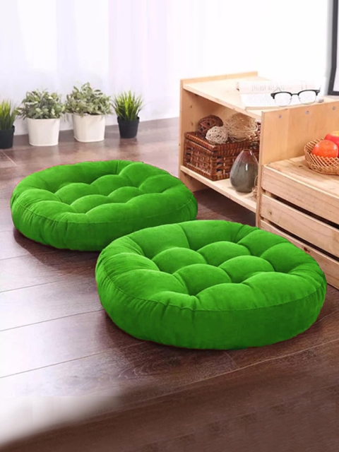 

STYBUZZ Green Pack of 2 Floor Cushion