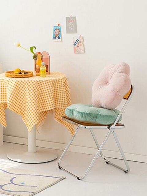 

STYBUZZ Mustard Yellow Flower Floor Cushion
