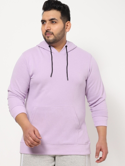 

Bewakoof Plus Men Purple Hooded Sweatshirt