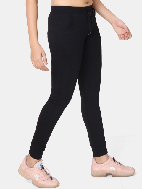 

ZRI Women Black Solid Regular Fit Cotton Joggers
