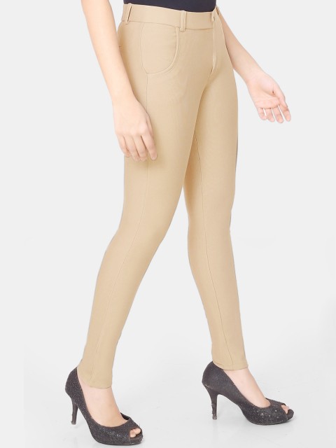 

ZRI Women Beige Super Skinny Fit Stretchable Jeggings