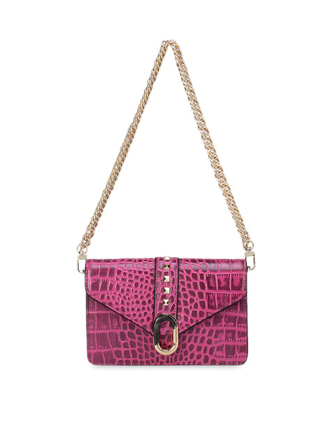 

Da Milano Pink Textured Leather Structured Sling Bag