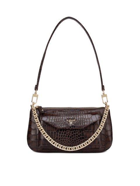 

Da Milano Brown Animal Textured Leather Structured Sling Bag