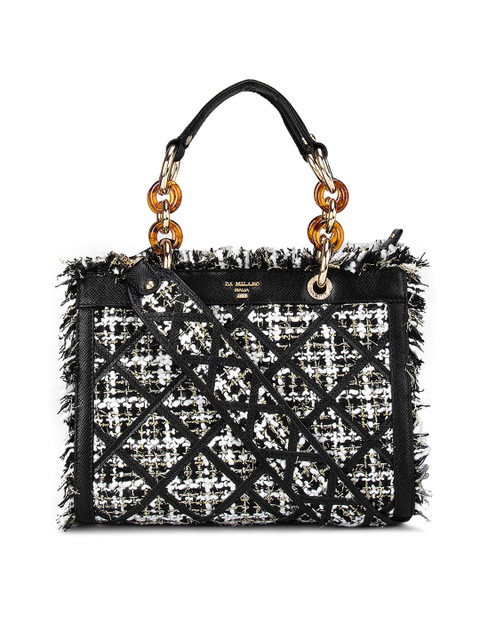 

Da Milano Black Leather Structured Handheld Bag