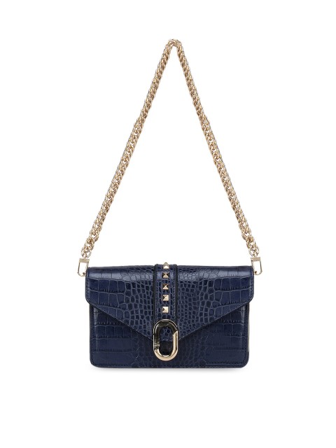 

Da Milano Blue Animal Leather Structured Sling Bag