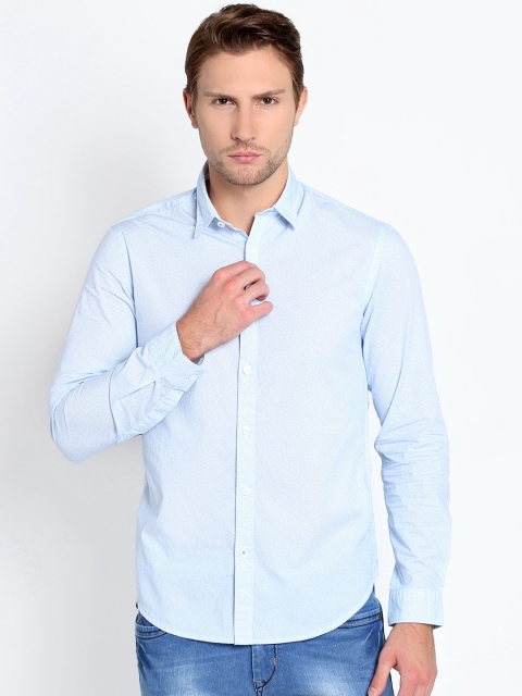 

Pepe Jeans Men Blue Slim Fit Printed Casual Shirt