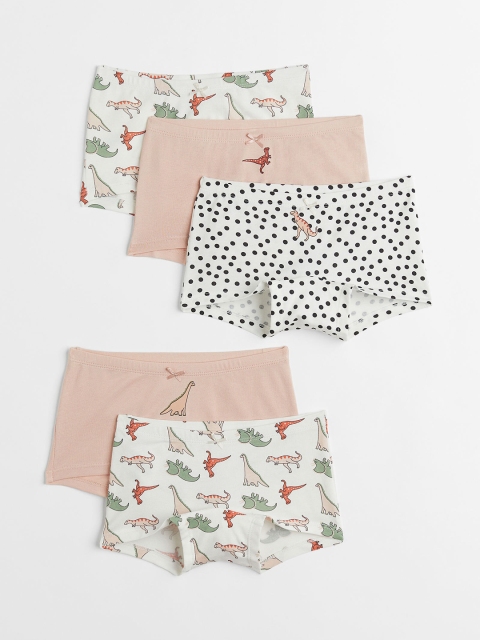 

H&M Girls Pack of 7 White & Beige Boxer Briefs 0688916113