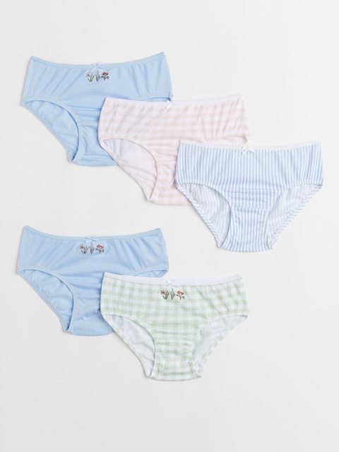 

H&M Girls 5 Pack Cotton Briefs 0624543091, Green