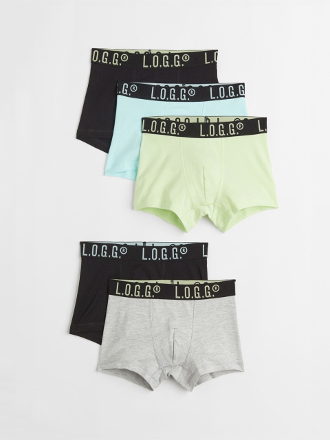 

H&M Boys Black & Green 5-Pack Boxer Shorts