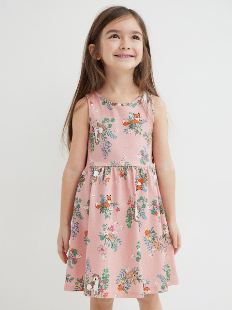 

H&M Girls Pink Patterned Jersey Dress