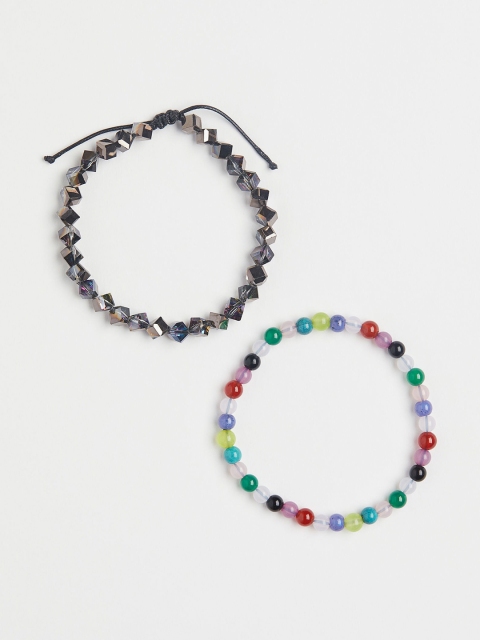 

H&M Men Multicoloured 2-Pack Bracelets, Multi