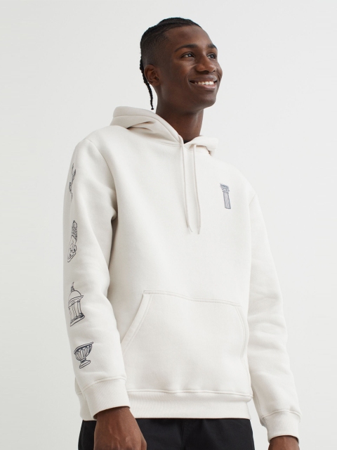 

H&M Men White Regular Fit Hoodie