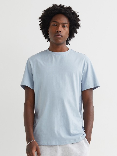 

H&M Men Blue Regular Fit Round-neck T-shirt